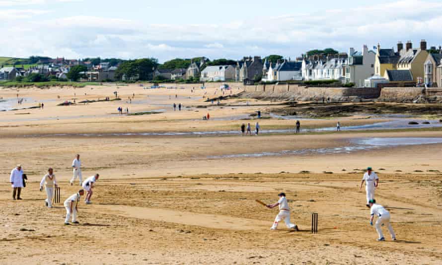 Beach cricket at Elie.
