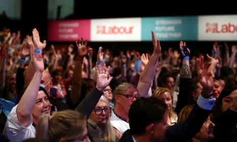 A show of hands during the Labour party conference in Brighton
