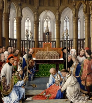 The Exhumation of St Hubert; workshop of Rogier van der Weyden, circa 1400
