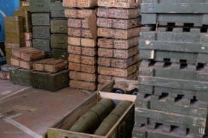 Russian shells and ammunition captured by the Ukrainian armed forces