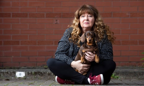Janey Godley (and her dog Honey) near her home in Glasgow.