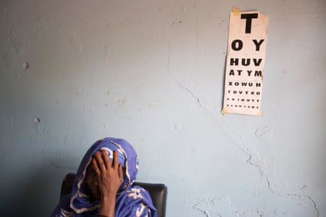 A woman in a Sightsavers eye care centre, May 2016, Nigeria.