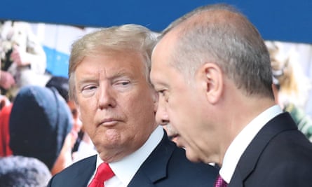 The US president, Donald Trump, with the Turkish president, Recep Tayyip Erdoğan