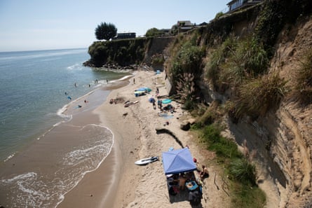 The beach in Santa Cruz. A woman was killed in Santa Cruz county when a cliff collapsed beneath her feet in 2017.