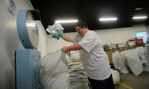 An intellectually disabled man working for a non-profit organisation