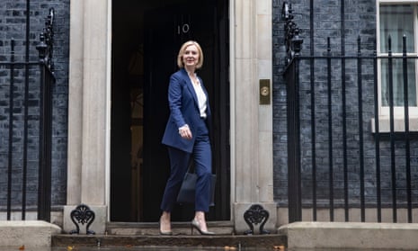 Liz Truss leaving 10 Downing Street.