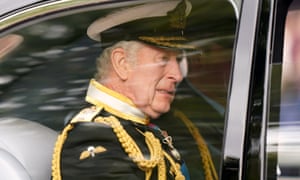 King Charles III arrives at Westminster Abbey