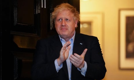 Boris Johnson joining in the weekly clap for NHS staff just three days before his admission to hospital.