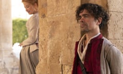 Haley Bennett as Roxanne and Peter Dinklage as Cyrano in Joe Wright's Cyrano