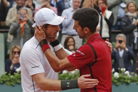 Novak Djokovic is congratulated by Andy Murray after the final