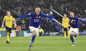 Jamie Vardy goes in search of his 12th league goal this season, as Leicester visit Brighton.