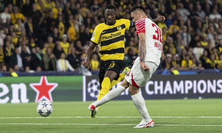 Sesko scores against Young Boys in the opening Champions League Group G game last month.