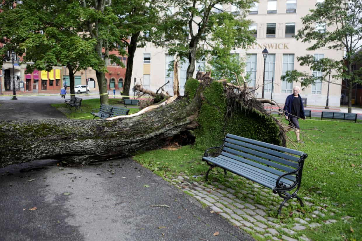 Power outages and one death as Storm Lee swings away from Canadian coast (theguardian.com)