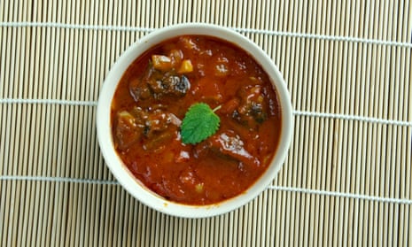Laal maas - meat curry from Rajasthan, India. Mutton curry prepared in a sauce of curd and hot spices such as red chillies