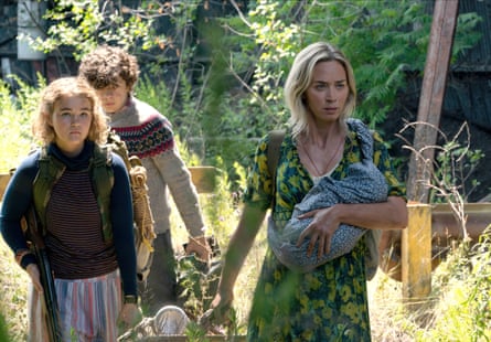 With Millicent Simmonds and Noah Jupe in A Quiet Place 2.