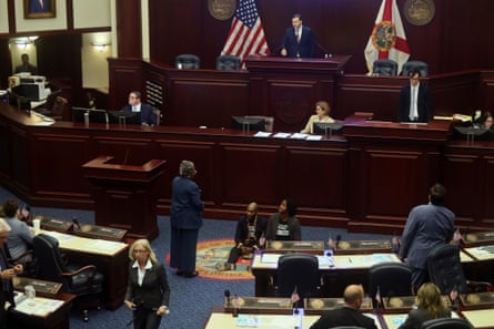 two people staging a sit in at the Florida house of representatives