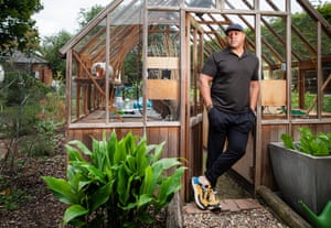 Chef Sat Bains in his restaurant’s kitchen garden