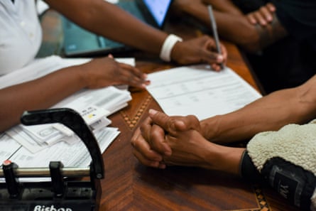 hands on a table