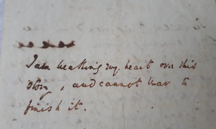 Charles Dickens’s note about his sadness over the death of his sister-in-law, Mary Hogarth.