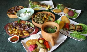 Spread of food at Pepella restaurant, Dusseldorf, Germany