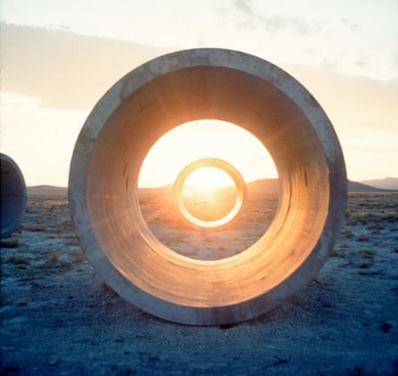 Nancy Holt’s Sun Tunnels in Great Basin Desert in Northwestern Utah. The tunnels are aligned with the sun on the horizon (the sunrises and sunsets) on the solstices.