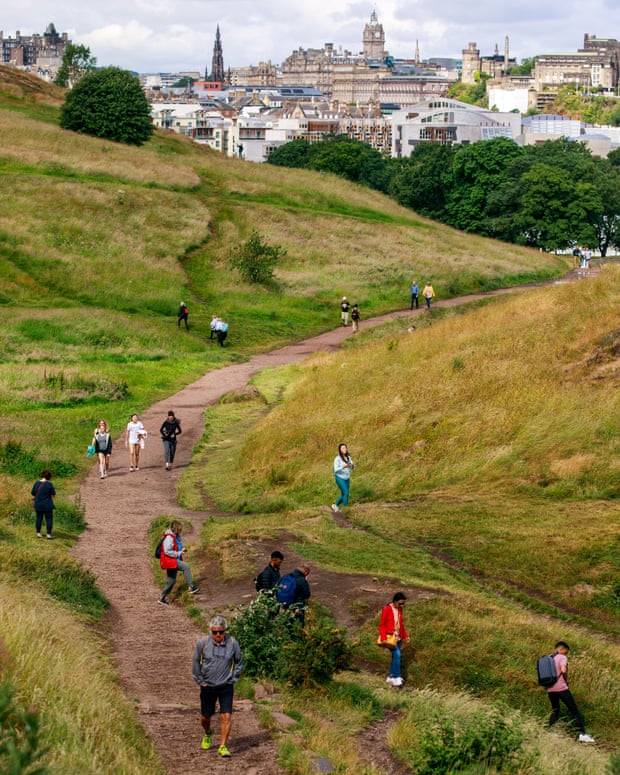 Walkers make their way up Arthur's Seat 