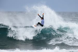 Margaret River, Australia. Luana Silva of Hawaii competes at the Margaret River Pro surfing event