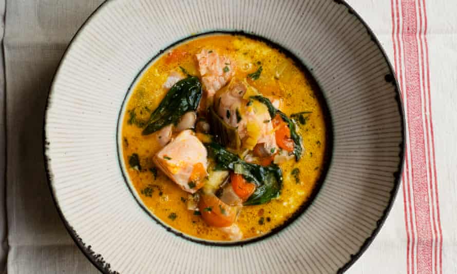 ‘You will need something to soak up the creamy juices’: salmon soup.