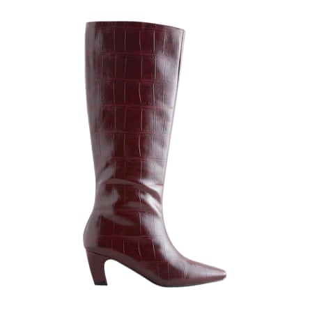 Next Burgundy Red Forever Comfort® Curved Heel Knee High Boots