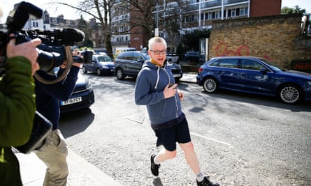 The environment secretary, Michael Gove, outside his home in London