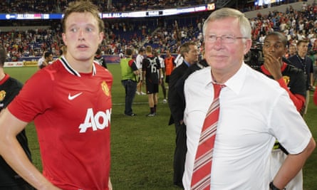‘I owe Sir Alex so much’: Phil Jones and Alex Ferguson in July 2011.