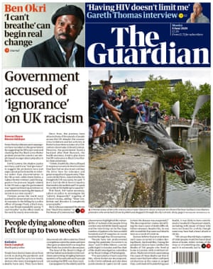 Guardian front page Monday 8 June 2020