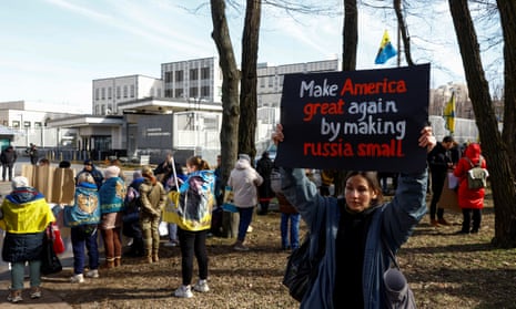 Relatives of Ukrainian prisoners of war attend a rally demanding the release of all POWs before any peace talks or deal with Russia, amid ongoing Russian attack on Ukraine, in front of the United States embassy in Kyiv.