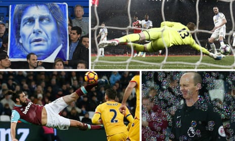 Antonio Conte had a stunning first season as a Premier League manager, Jordan Pickford enhanced his reputation even while going down with Sunderland, referee Mike Dean was entertaining as ever and Andy Carroll scored a wonderful goal for West Ham against Crystal Palace.