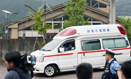 Ambulance outside building in Sagamihara, japan