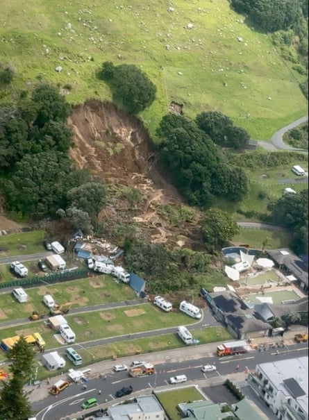An aerial view of the campsite
