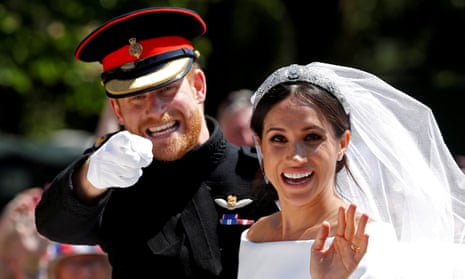 Prince Harry and Meghan Meghan after their wedding ceremony, May 2018.