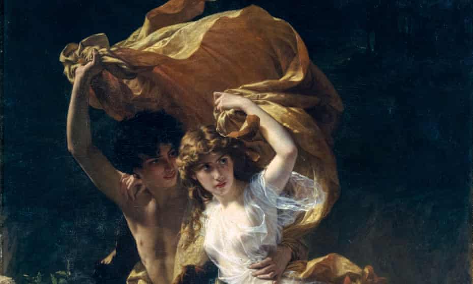 detail from The Storm by Pierre Auguste Cot (1880).