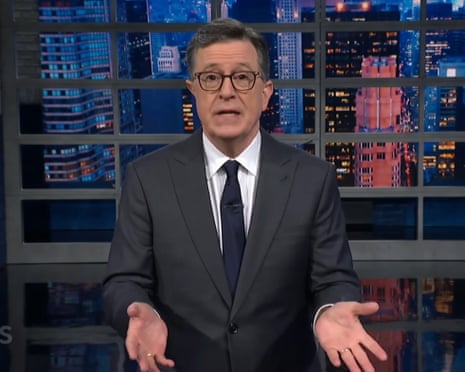 Stephen Colbert on Trump's first year back: 'Today's maniacal criminality distracts us from yesterday's maniac crimes' | Late-night TV roundup | The Guardian