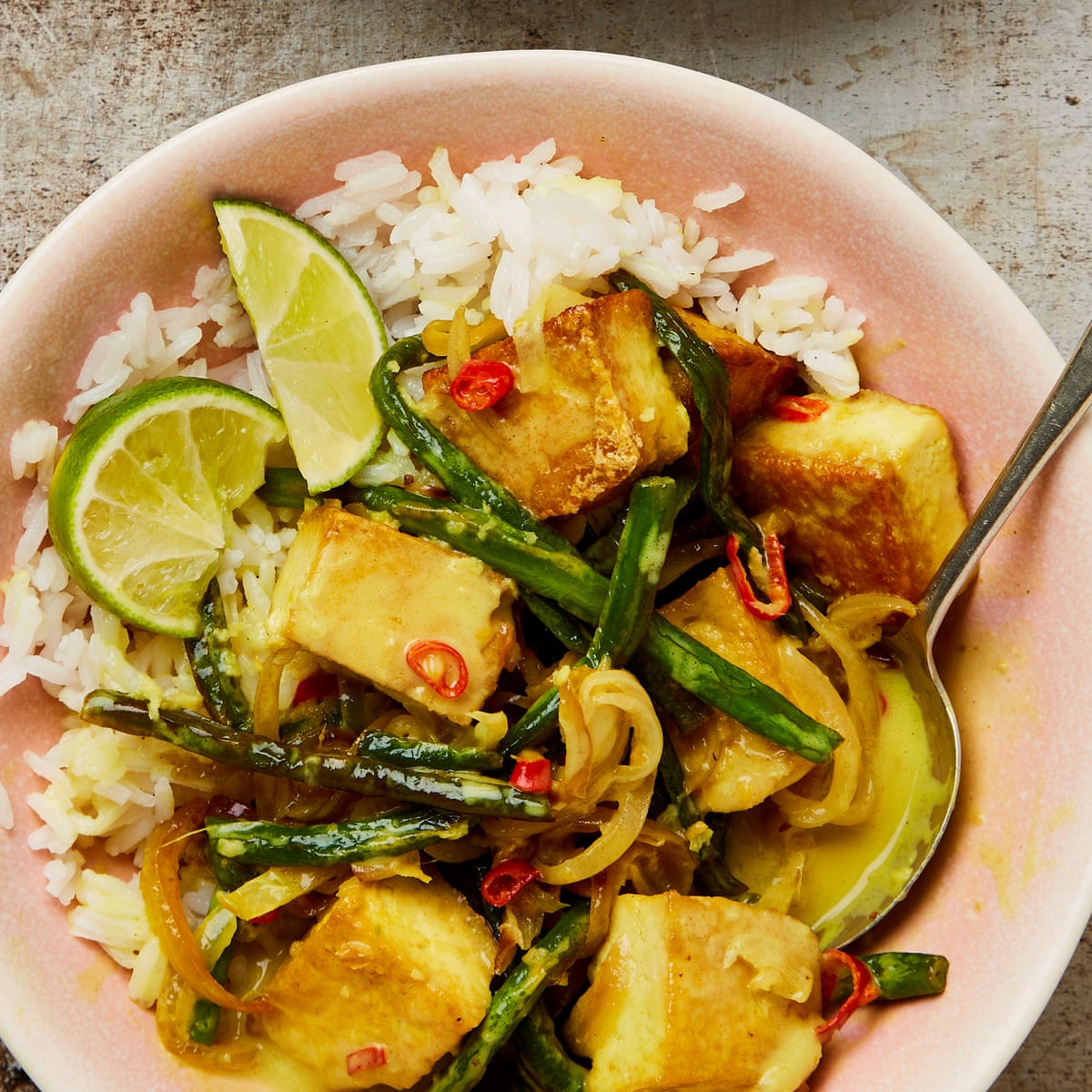 Fried Tofu Thai Red Curry Tofu Instant Pot Coconut Red Curry With