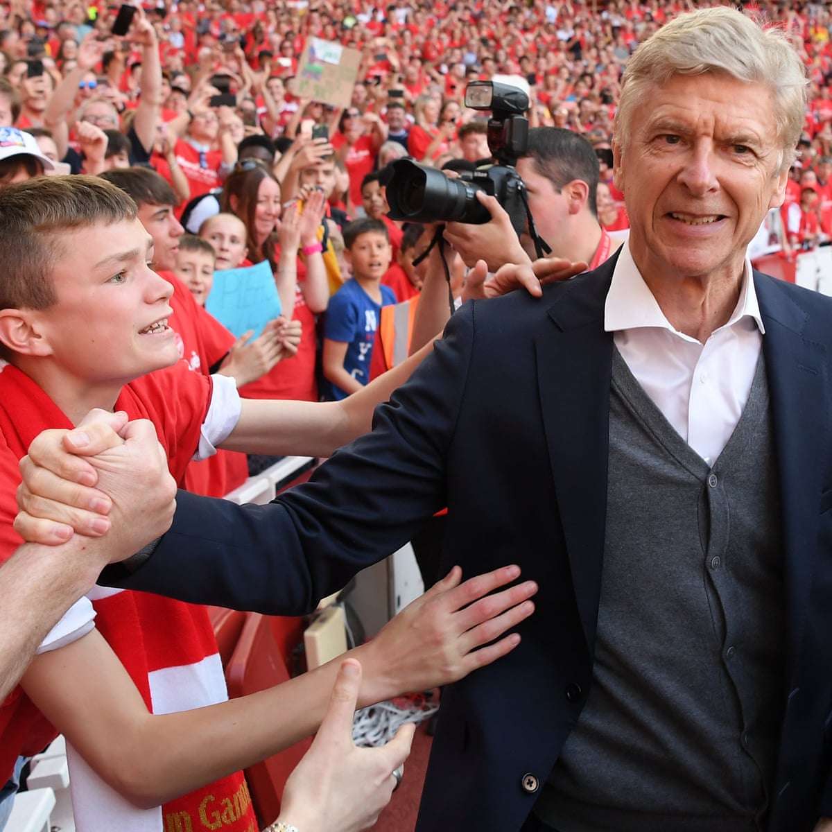 Arsène Wenger says goodbye but 'will cherish every moment I was here' |  Premier League | The Guardian