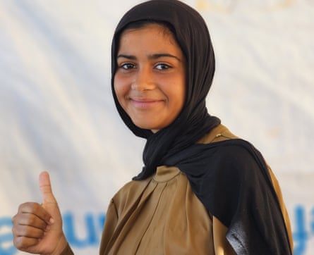 Laila Qahman gives the thumbs up