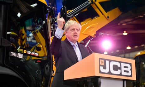 Boris Johnson delivers his Brexit speech at the JCB factory in Rocester, Staffordshire