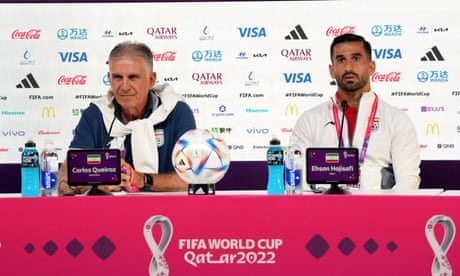 Iran manager Carlos Queiroz (left) and captain Ehsan Hajsafi.