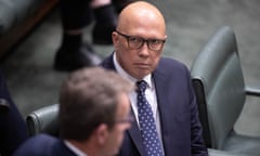 Opposition leader Peter Dutton during question time in the House of Representatives 