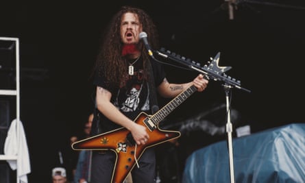 Dimebag Darrell performing at the Monsters of Rock concert at Castle Donington, Leicestershire, 4 June 1994.