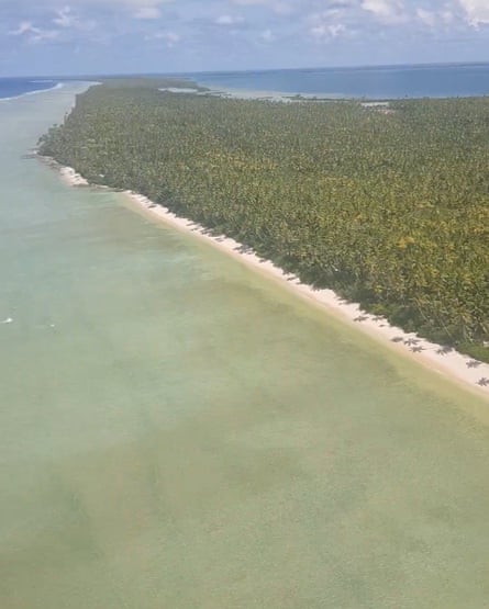 Marakei island in Kiribati from the air