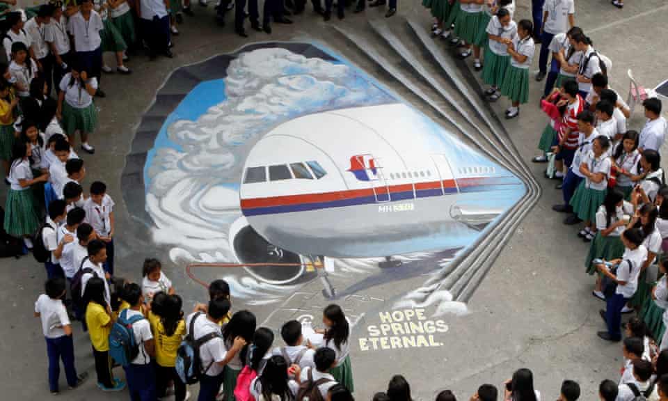 An MH370 artwork in a Malaysian school