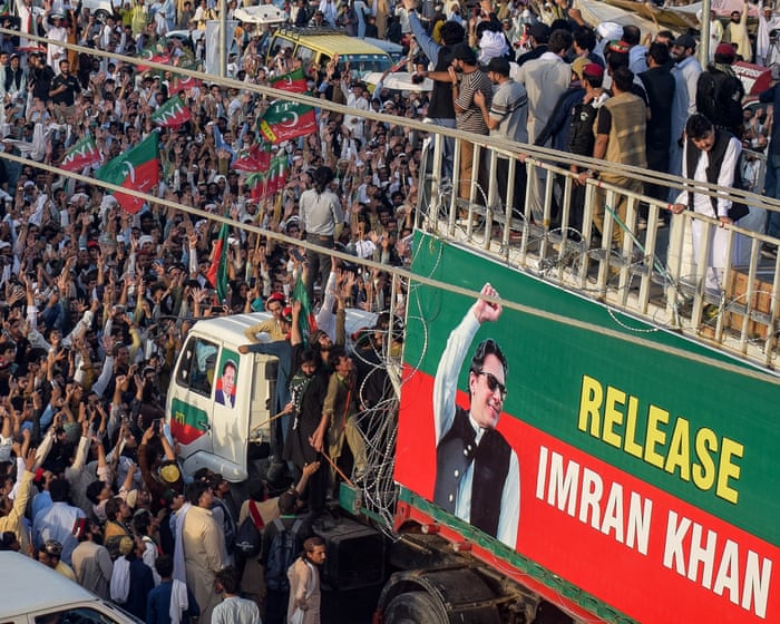Image accompanying the story: Supporters of Imran Khan start march on locked-down Islamabad