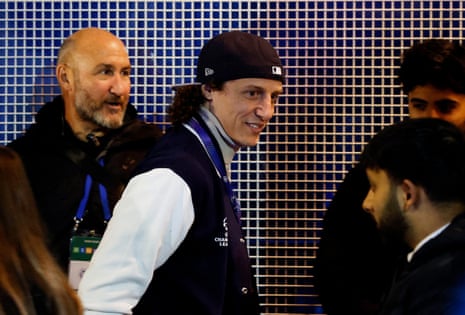 David Luiz of Chelsea arrives before the match.